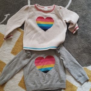 Gap rainbow heart sweaters
